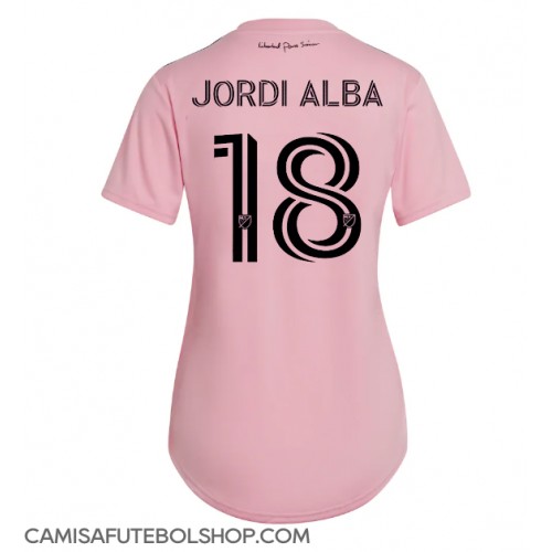 Camisa de time de futebol Inter Miami Jordi Alba #18 Replicas 1º Equipamento Feminina 2023-24 Manga Curta